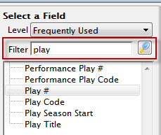 Select a Field - Search Filter