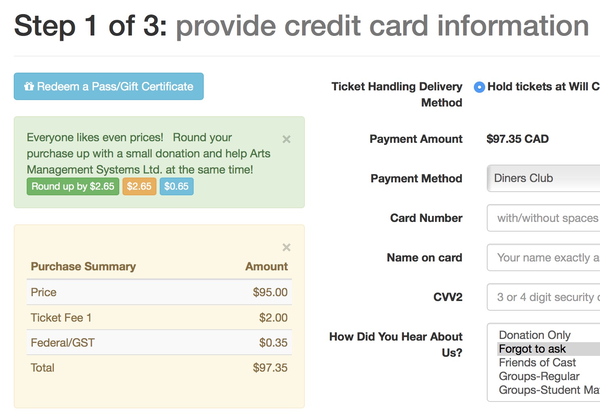 Show Price/Fee/Tax Breakout