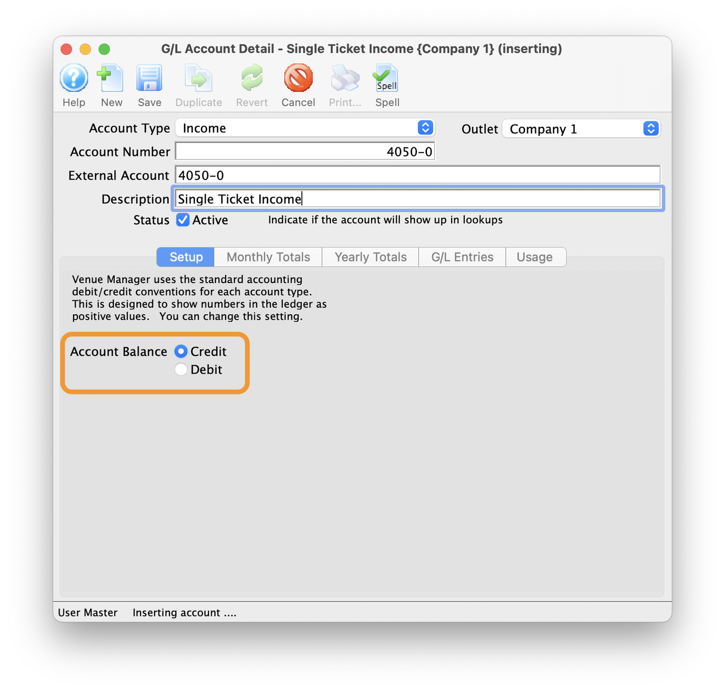 Check Account Balance Setting