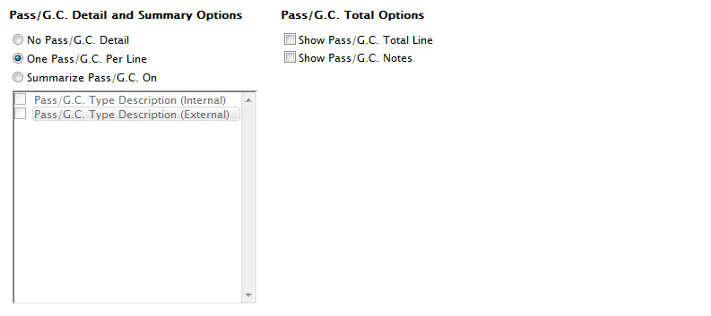 Pass/GC Tab