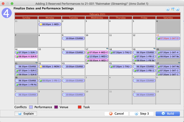 Finalize Date and Performance Settings