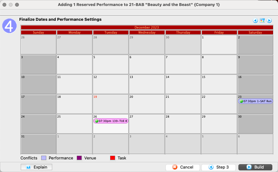 Performance Creation Window >> Step 4