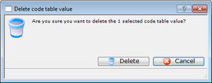 Deleting Code Table Value