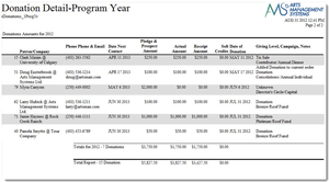 Donor Detail - Year (Program)