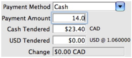 Cash Tendered Field