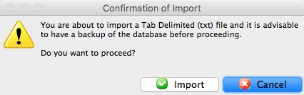 Data Import Confirmation Popup