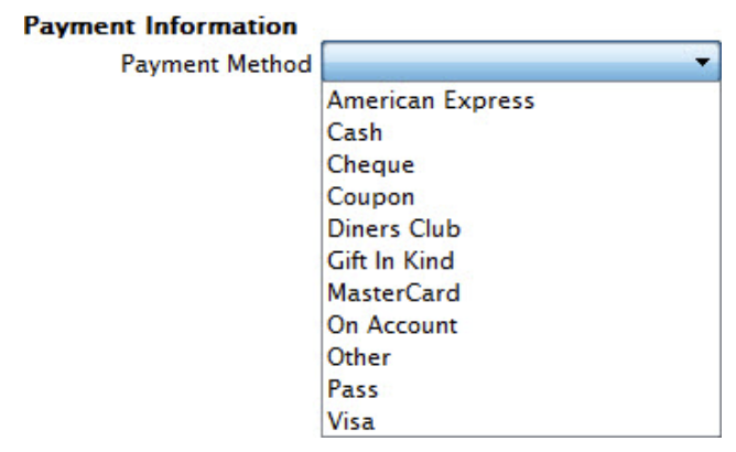 Payment Method List