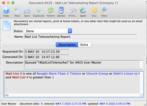 Queued Report Detail Window