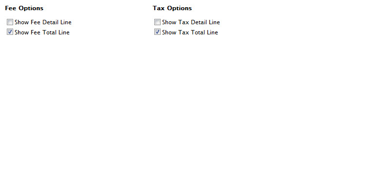 Fees & Taxes Tab