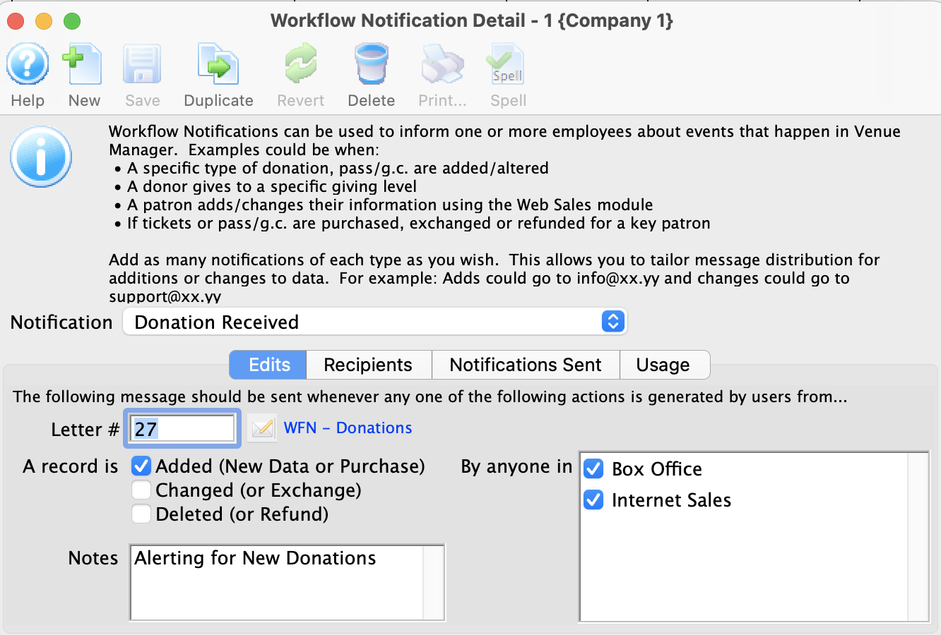 Workflow Notification Detail Window