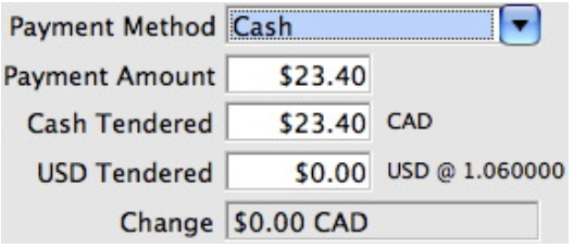  Payment Method drop down.