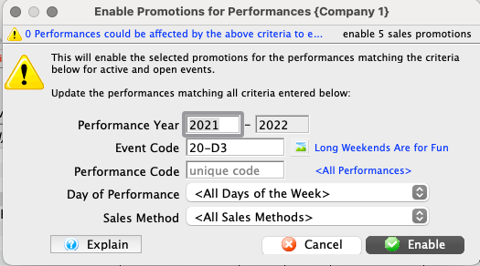 Enable Promotion Window
