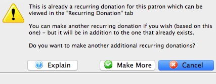 Recurring Template Confirmation Popup (from a recurring donation)