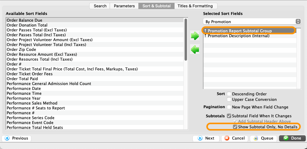 Set Subtotal Field Summary