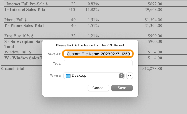 Custom File Name Result