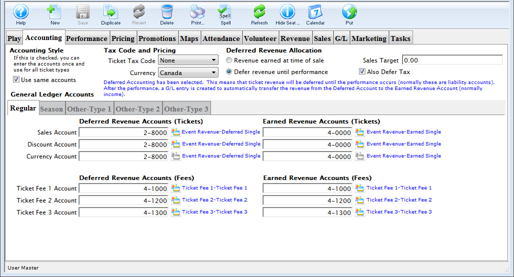 Event Detail Window >> Accounting Tab